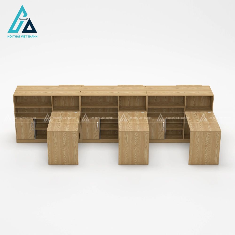 Bàn làm việc văn phòng 6 chỗ phong cách tối giản 2