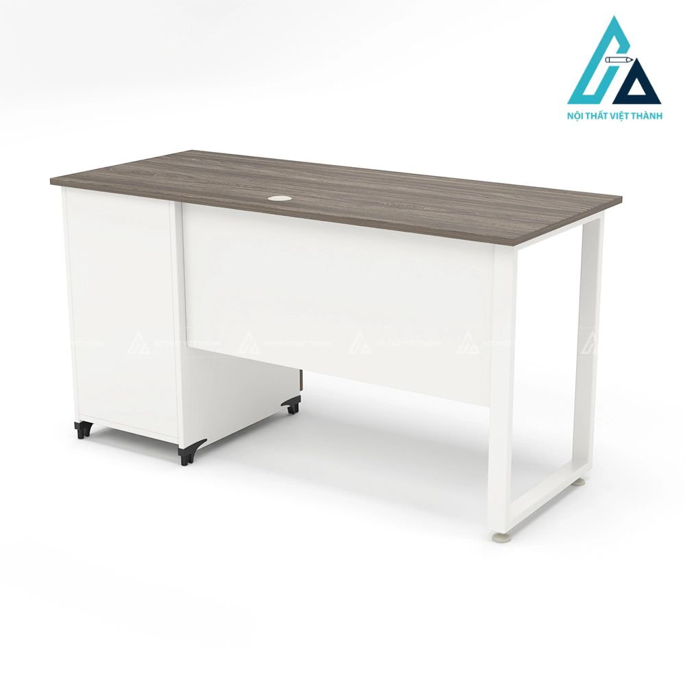 Bàn làm việc chân sắt chữ n hiện đại có yếm gỗ 2