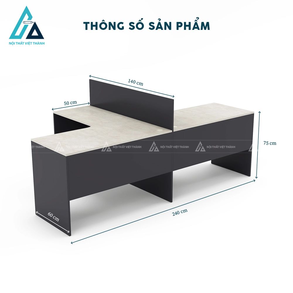Bàn làm việc 2 người thiết kế góc chữ l tối ưu 3