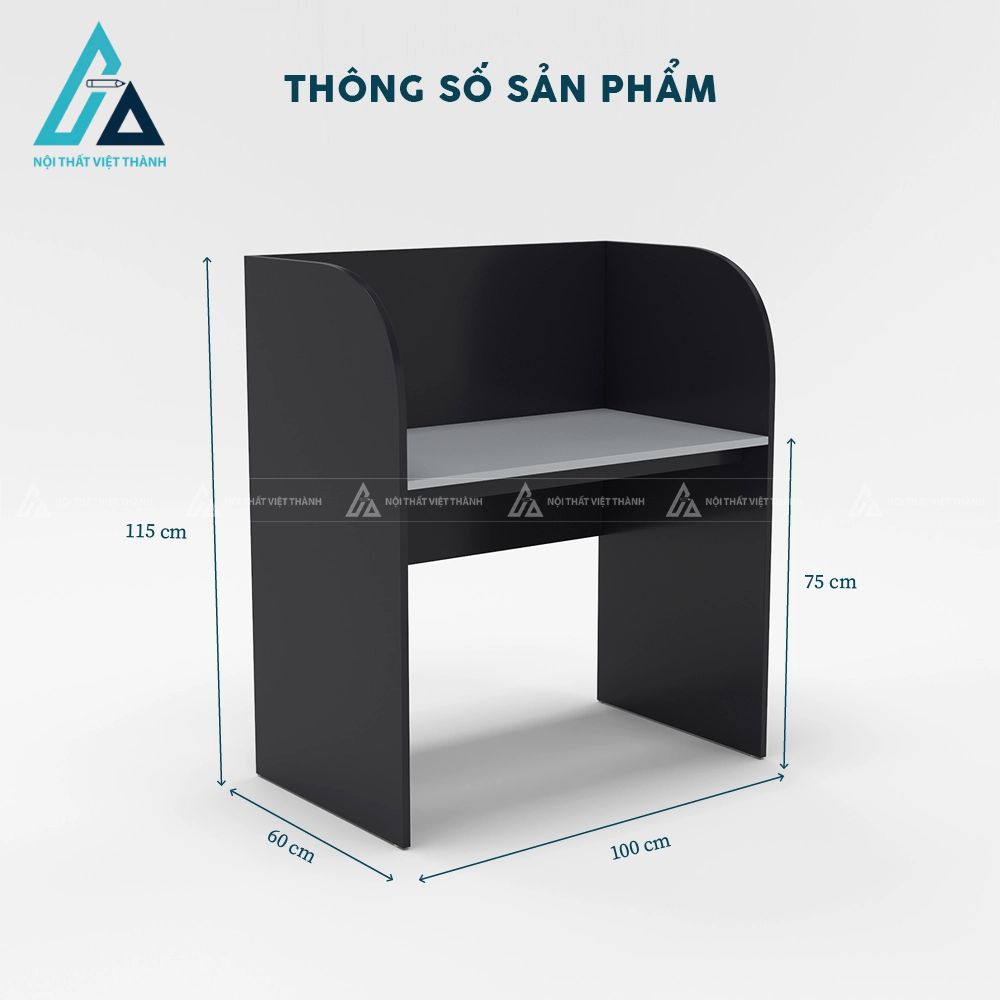 Bàn làm việc có vách ngăn bo tròn riêng tư 3