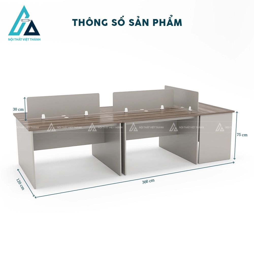 Bàn văn phòng 5 chỗ ngồi có vách ngăn riêng tư 4