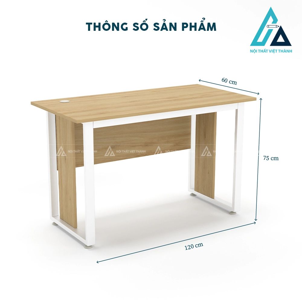 Bàn làm việc phong cách tối giản chân sắt sơn tĩnh điện 5