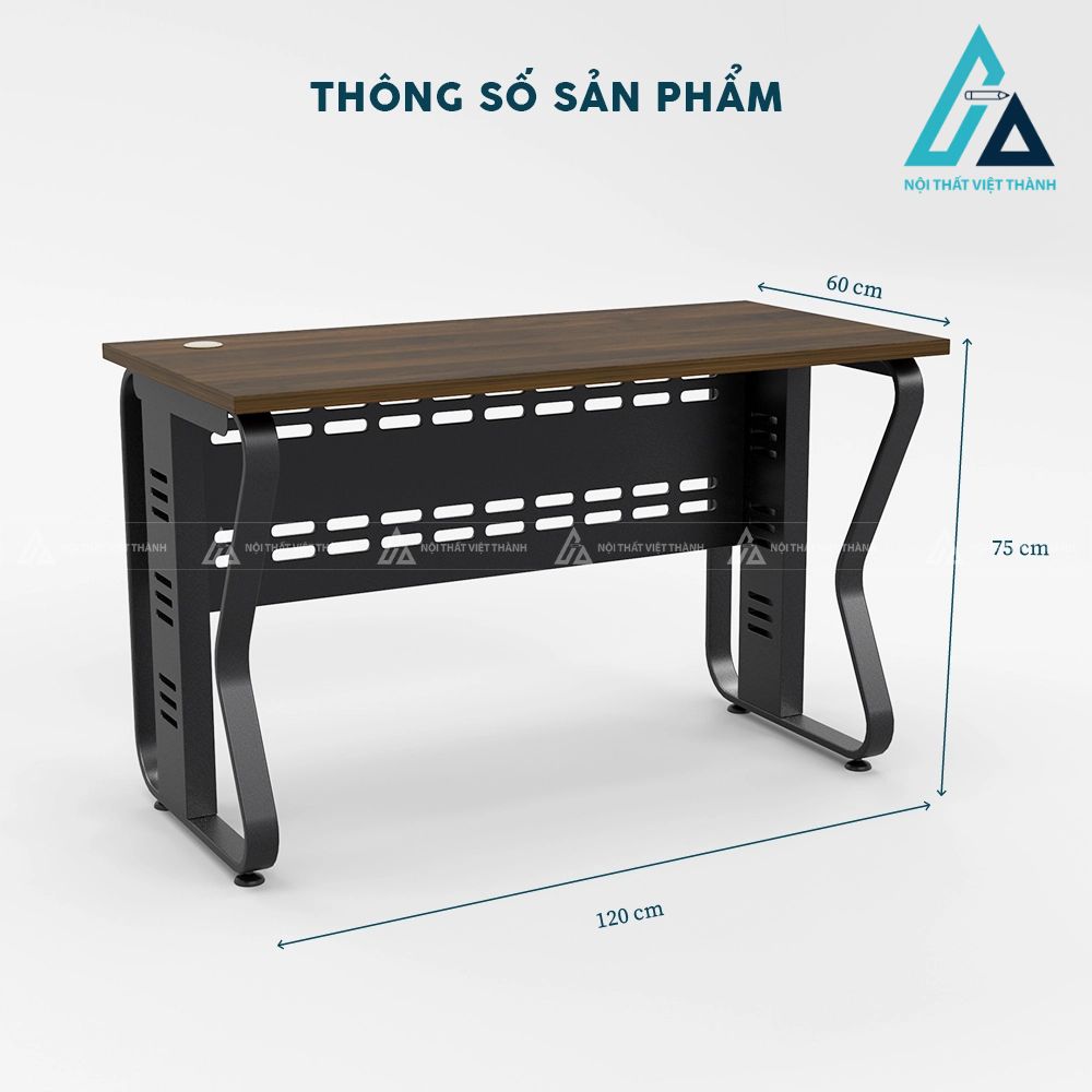 Bàn làm việc chân sắt cách điệu kiểu dáng atlas 5