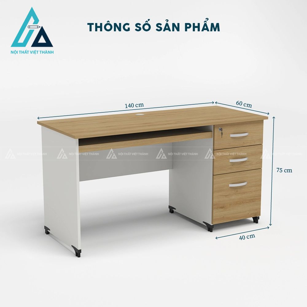 Bàn làm việc có tủ tài liệu nhiều ngăn tiện lợi 5