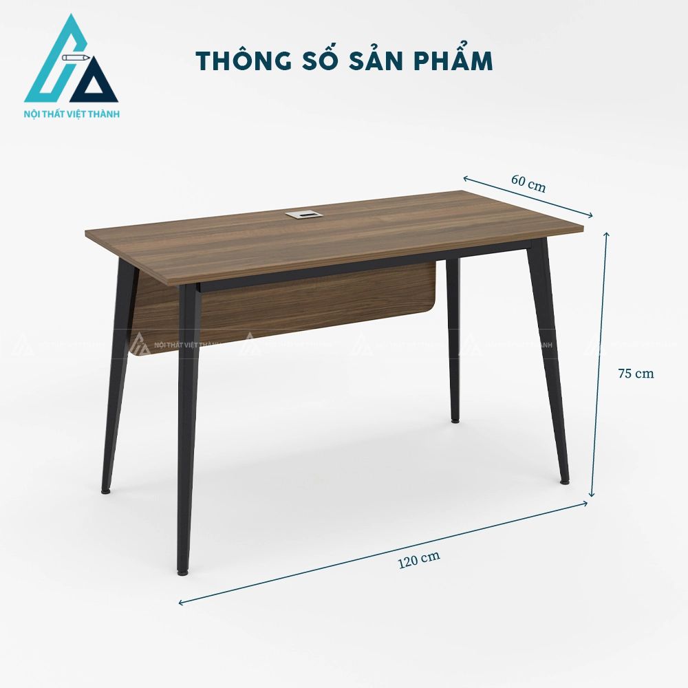 Bàn văn phòng chân côn hiện đại có yếm gỗ 5