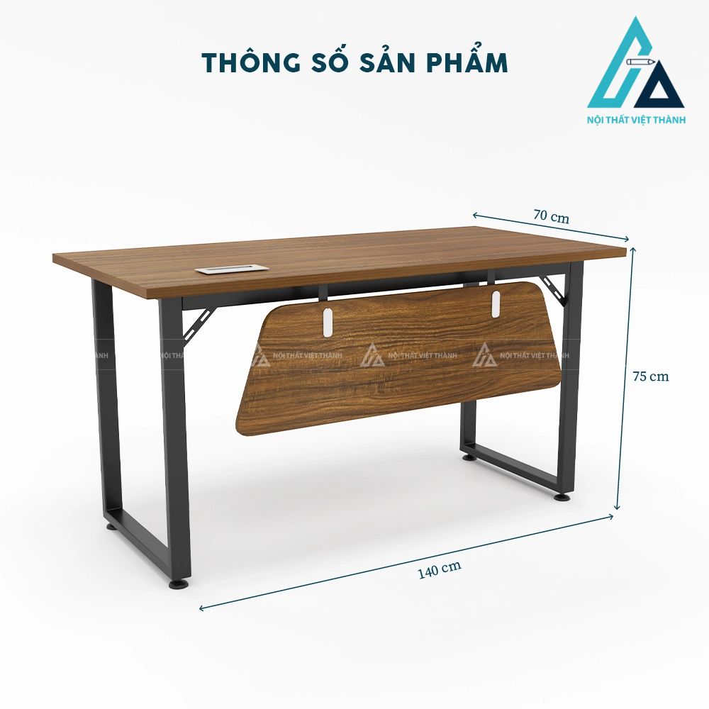 Bàn Làm Việc Chân Sắt Chữ U Có Yếm Gỗ Hiện Đại 5