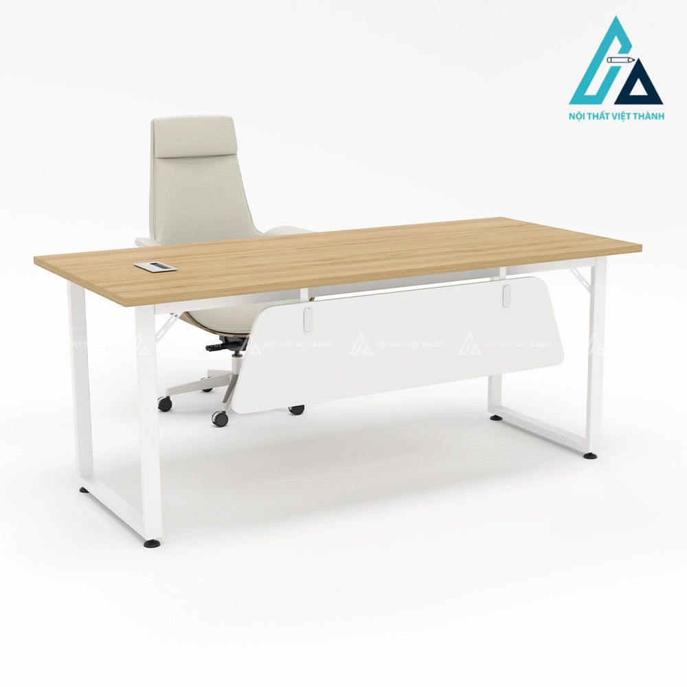 Bàn Làm Việc Chân Sắt Chữ U Có Yếm Gỗ Hiện Đại 7