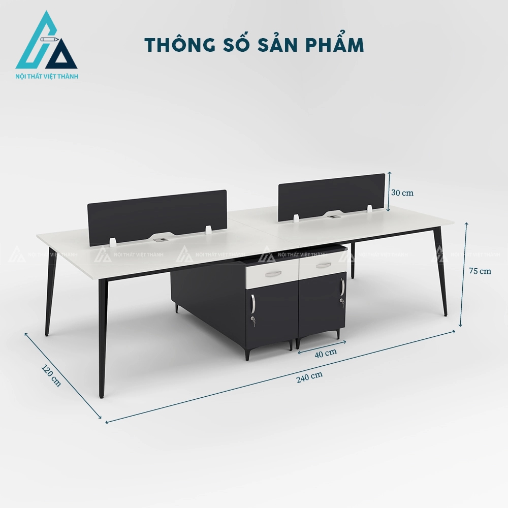 Bàn văn phòng 4 chỗ chân sắt sơn tĩnh điện chuyên nghiệp 1