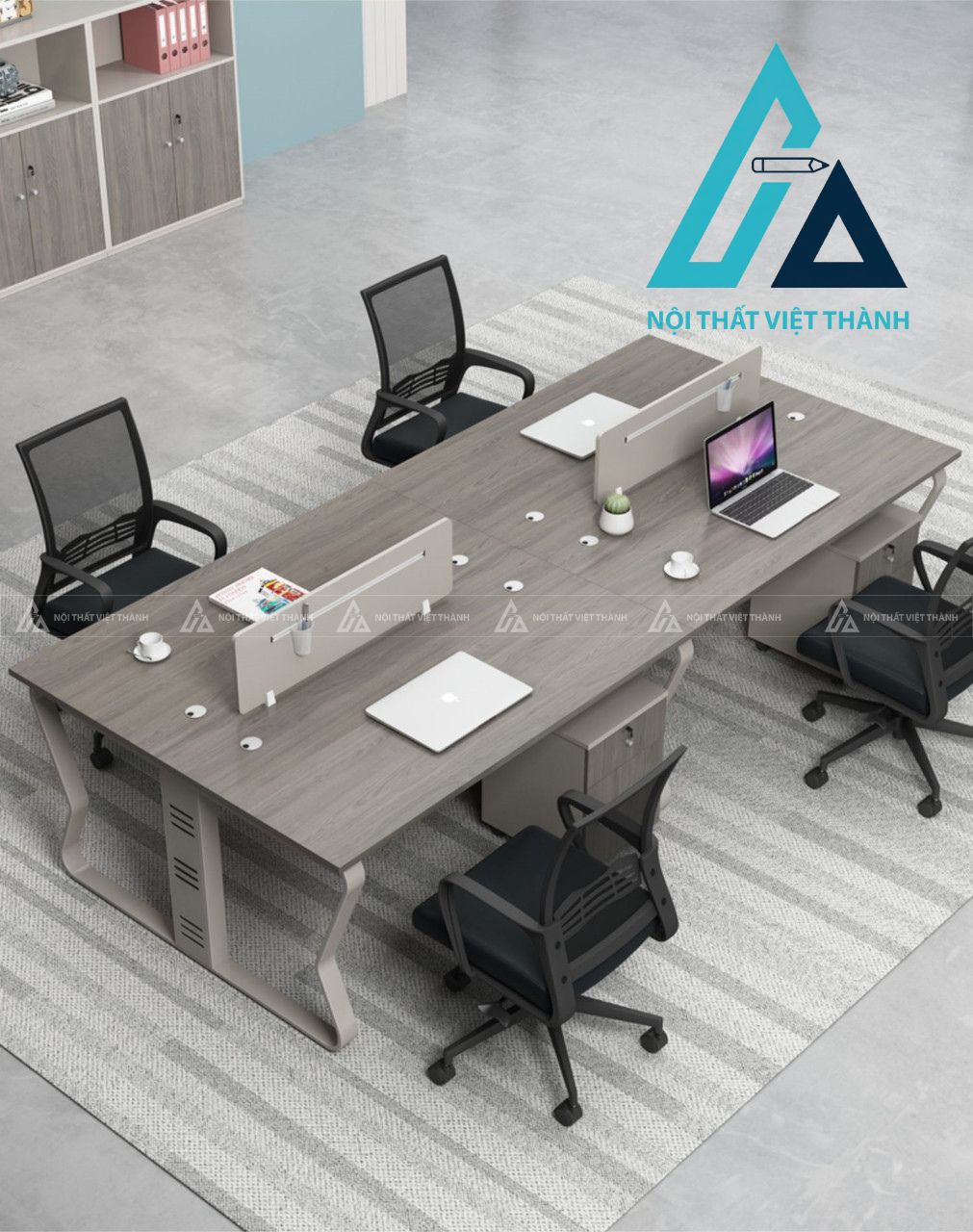 Bàn Làm Việc Nhân Viên Hiện Đại Thiết Kế Tối Giản Cho Văn Phòng Trẻ 1