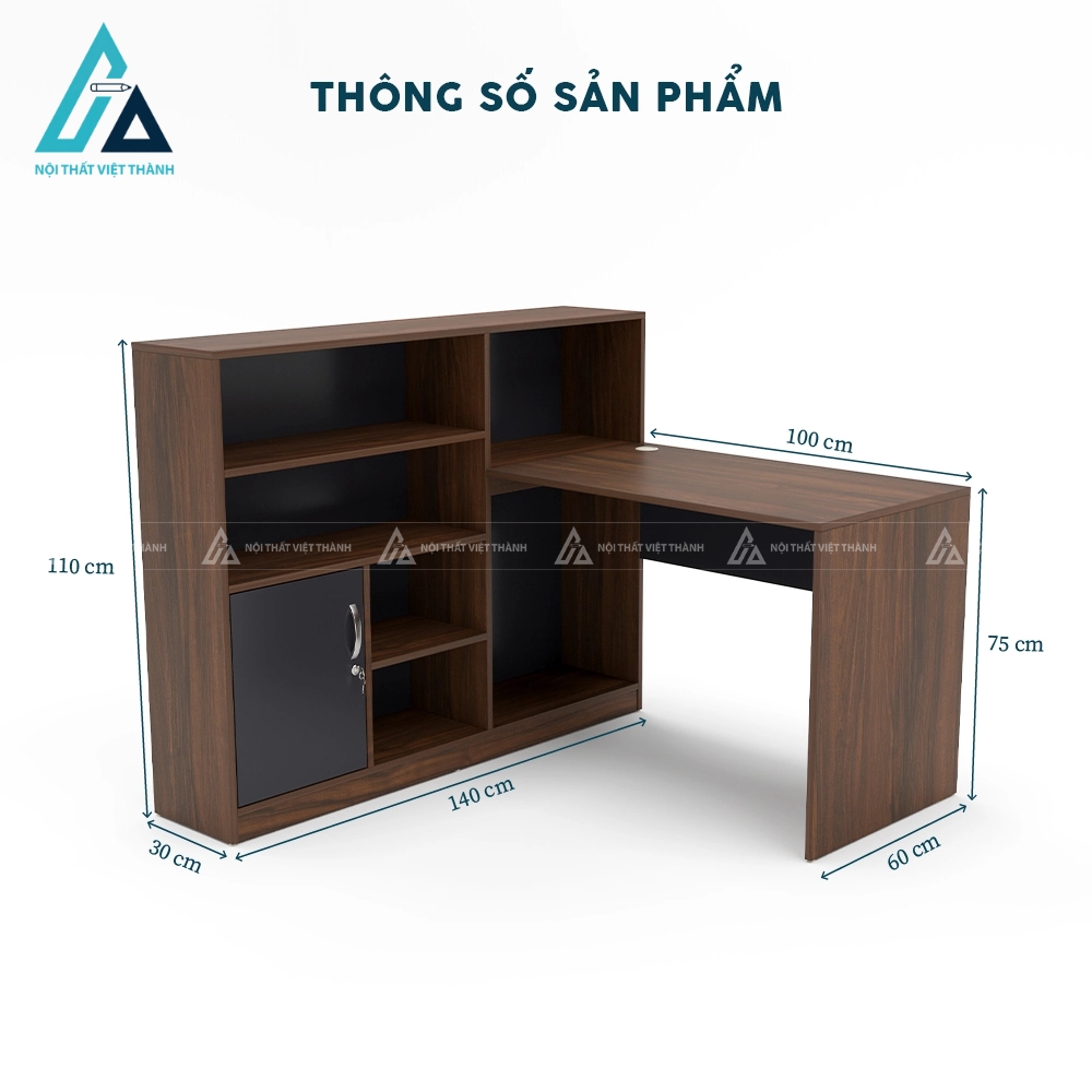 Bàn nhân viên văn phòng có kệ hồ sơ nhiều ngăn hiện đại 2