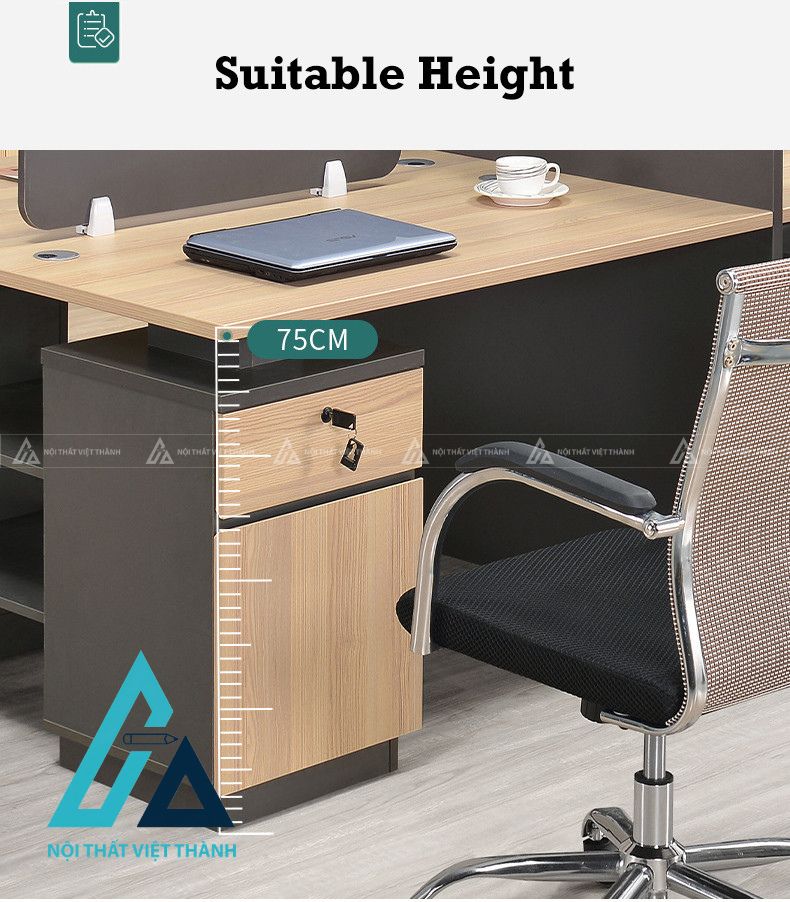 Bàn Làm Việc Nhân Viên Kiểu Dáng Gọn Nhẹ Dễ Bố Trí Văn Phòng 2