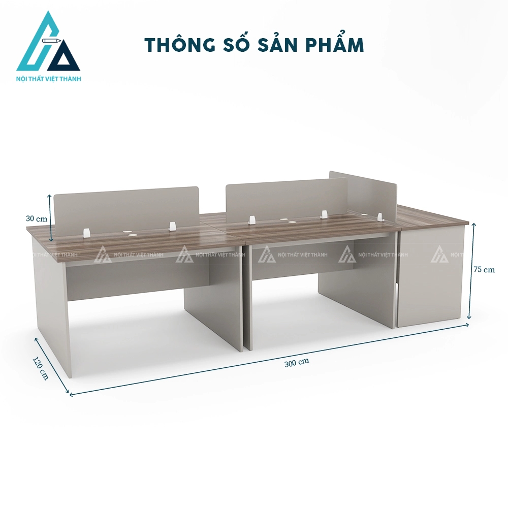 Bàn làm việc 5 vị trí vách ngăn riêng tư phong cách độc đáo 3