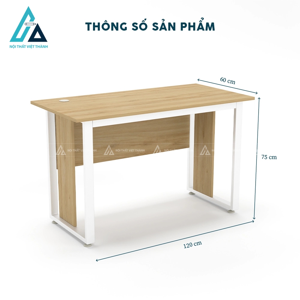 Bàn làm việc nhân viên chân sắt thiết kế tối giản 4