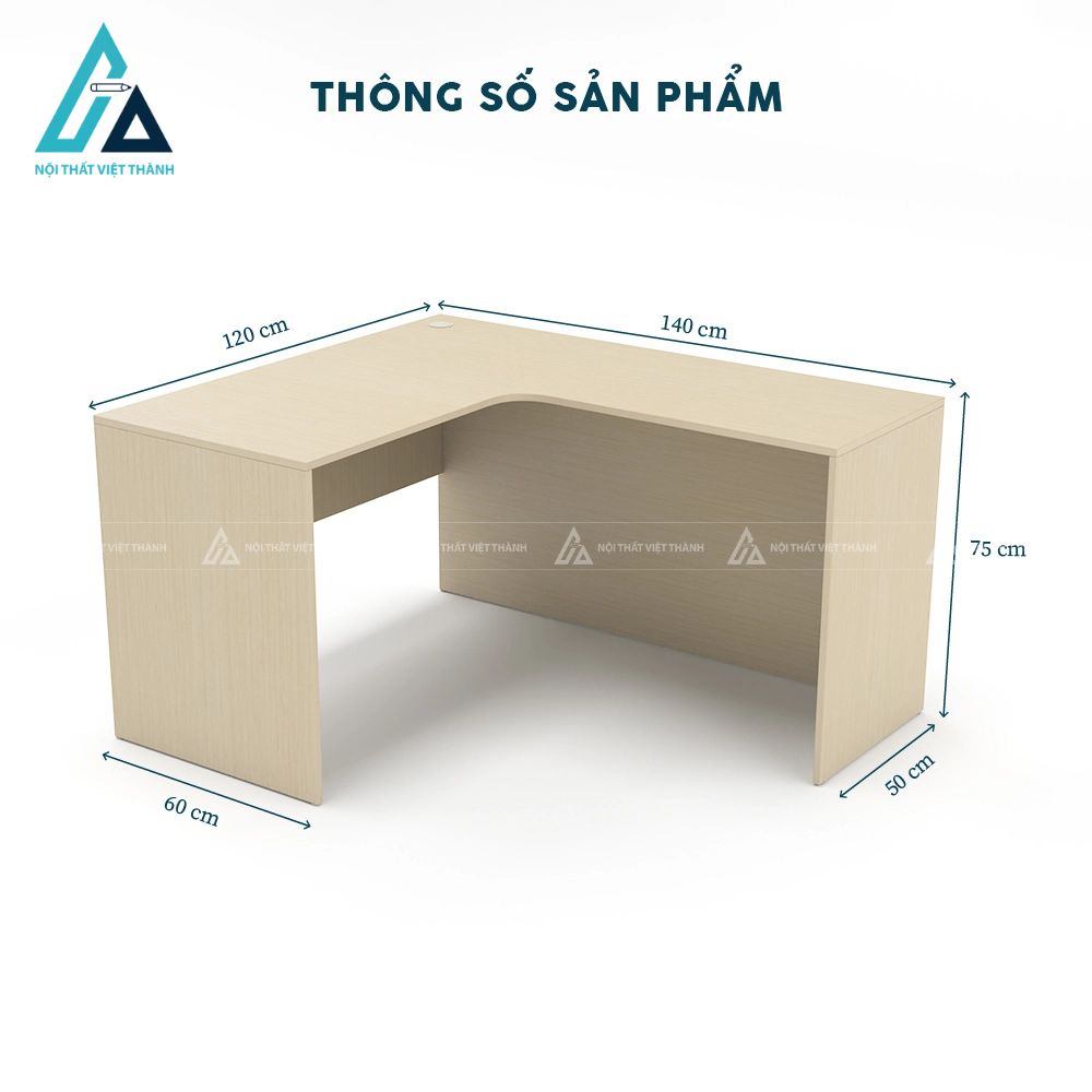 Bàn làm việc nhân viên chữ l góc lượn hiện đại 3