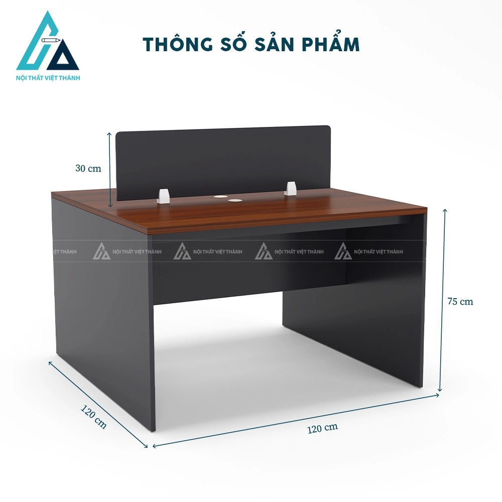 Cụm bàn làm việc 2 người thiết kế tối giản 4
