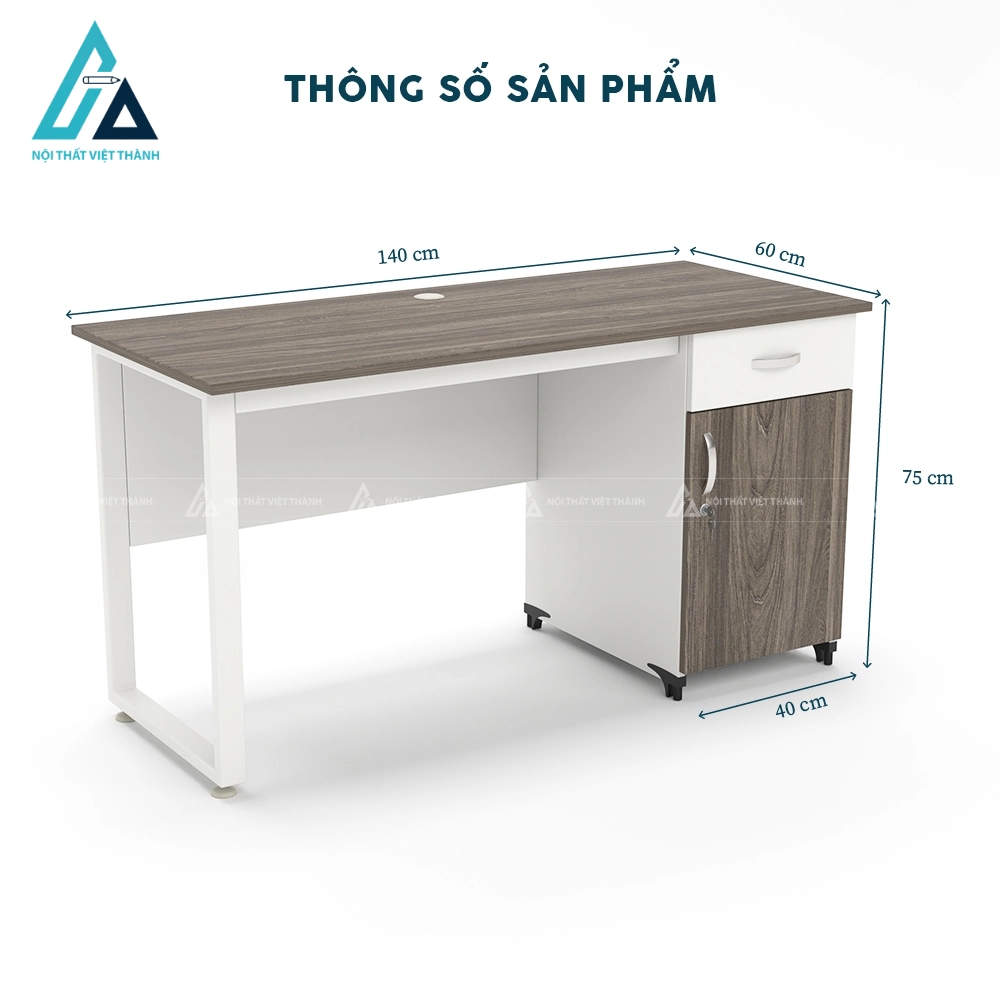 Bàn nhân viên khung sắt sơn tĩnh điện có ngăn khóa 4