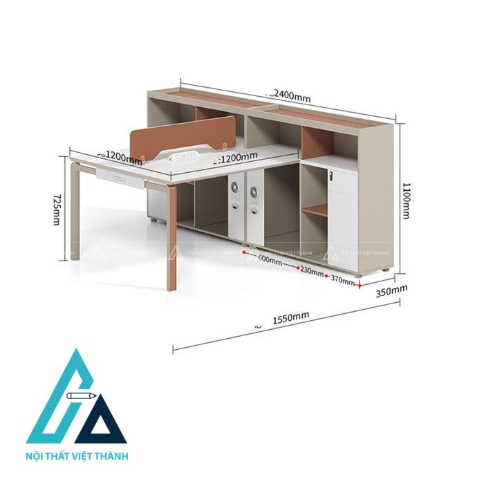 Bàn Làm Việc Nhân Viên Kiểu Dáng Thanh Lịch Dễ Sử Dụng 4