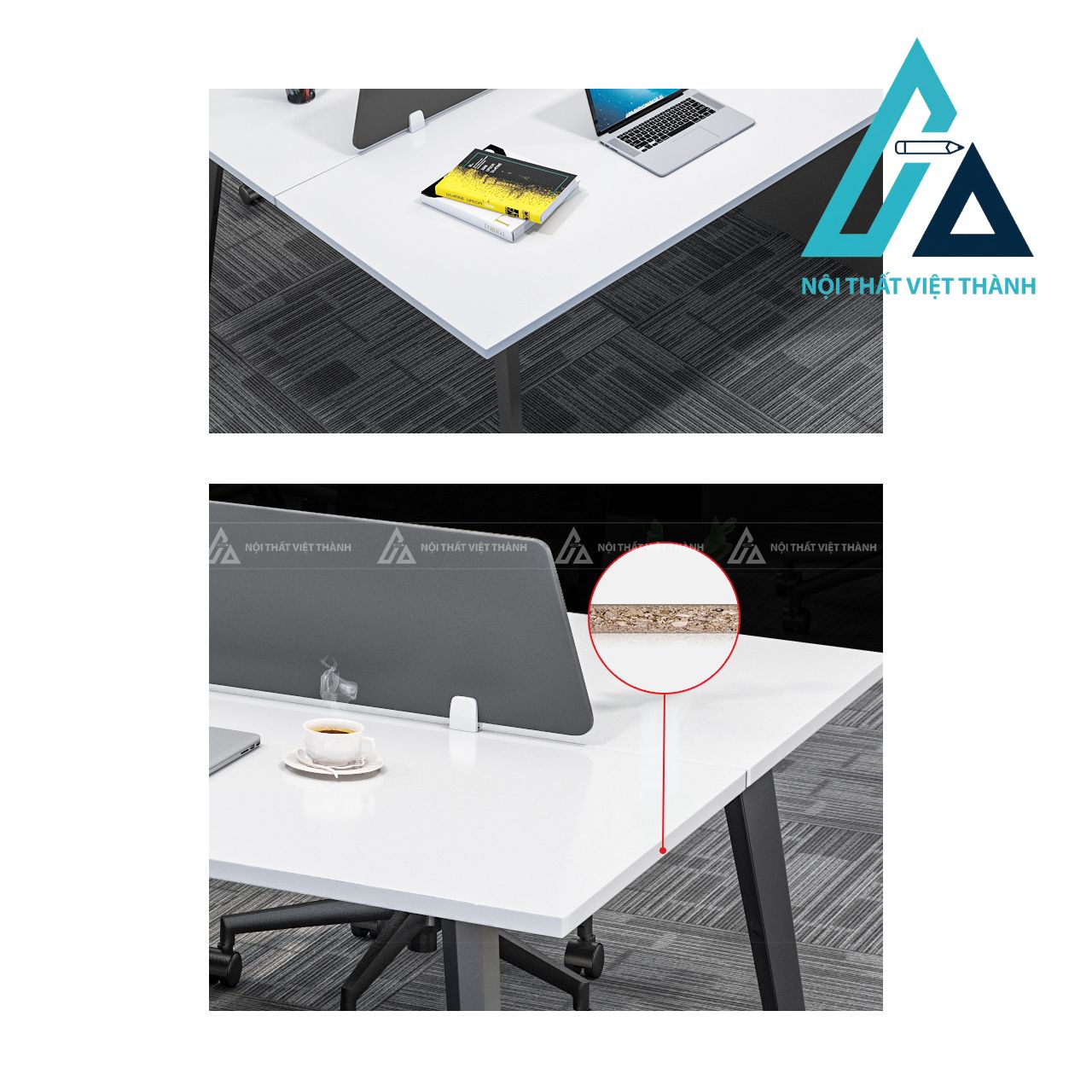 Bàn Làm Việc Nhân Viên Thiết Kế Chắc Chắn Đảm Bảo Độ Bền Cao 4