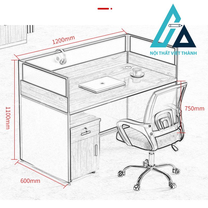 Bàn Làm Việc Nhân Viên Thiết Kế Thông Minh Tối Ưu Không Gian 5