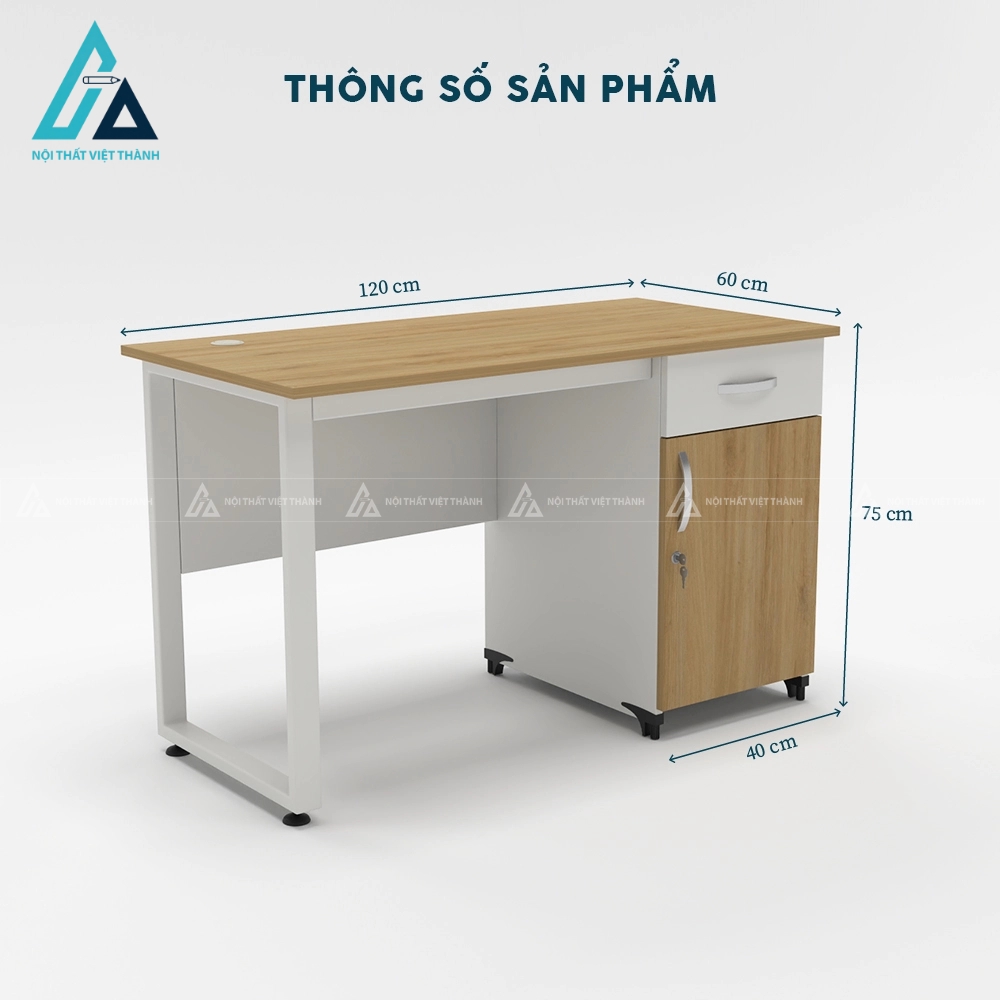 Bàn nhân viên khung sắt sơn tĩnh điện có ngăn khóa 7