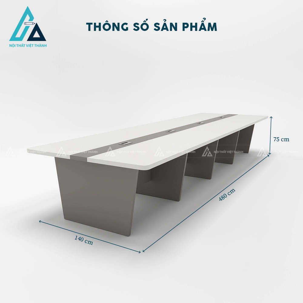 Bàn họp dài 4m8 cao cấp cho không gian rộng 1