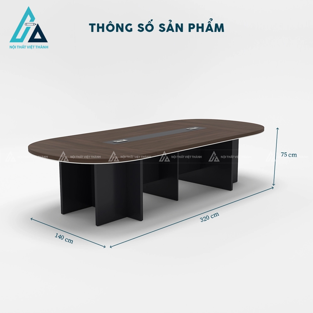 Bàn họp hiện đại 3m2 kiểu dáng đường cong tinh tế 3