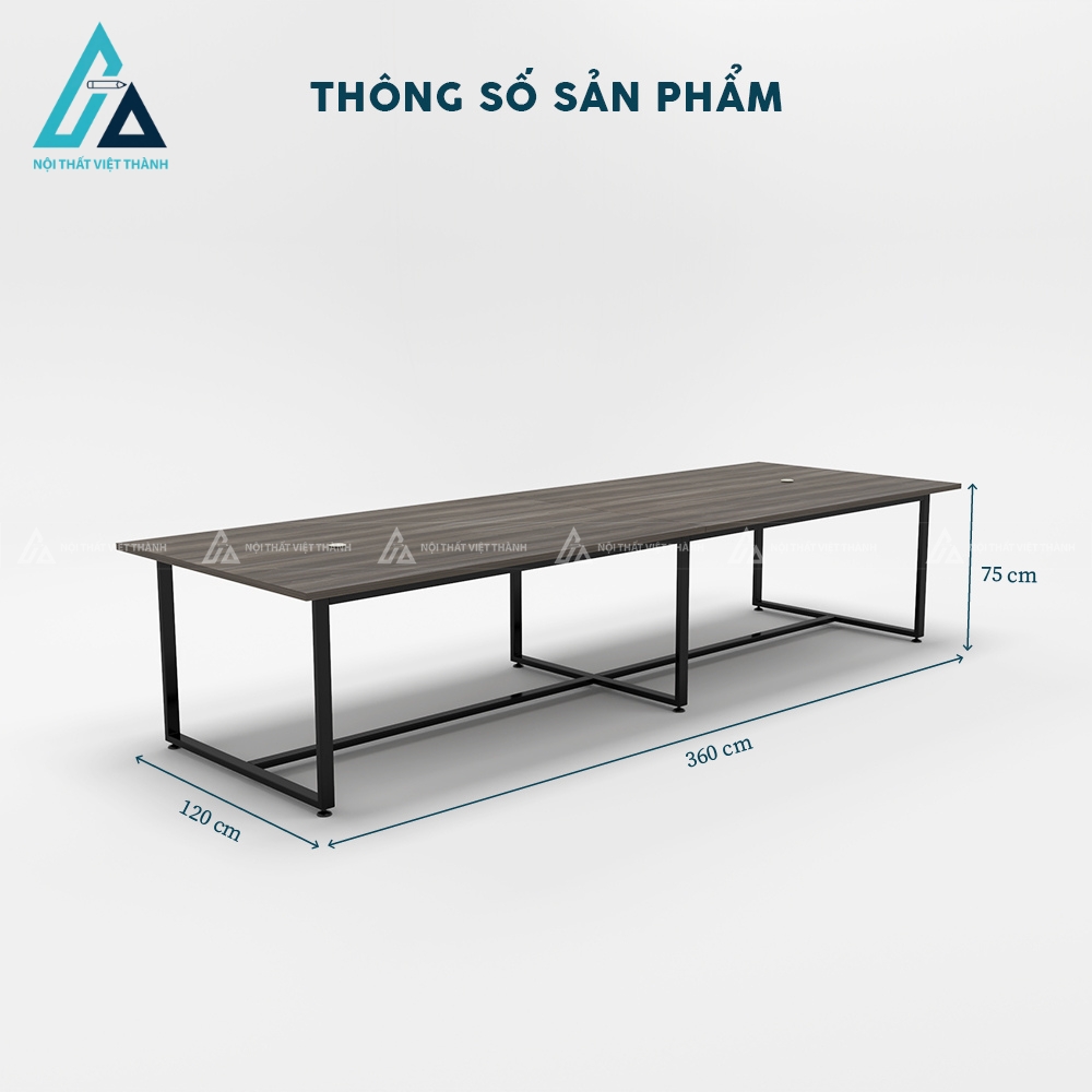 Bàn phòng họp 3m6 chân khung sắt sơn tĩnh điện 3