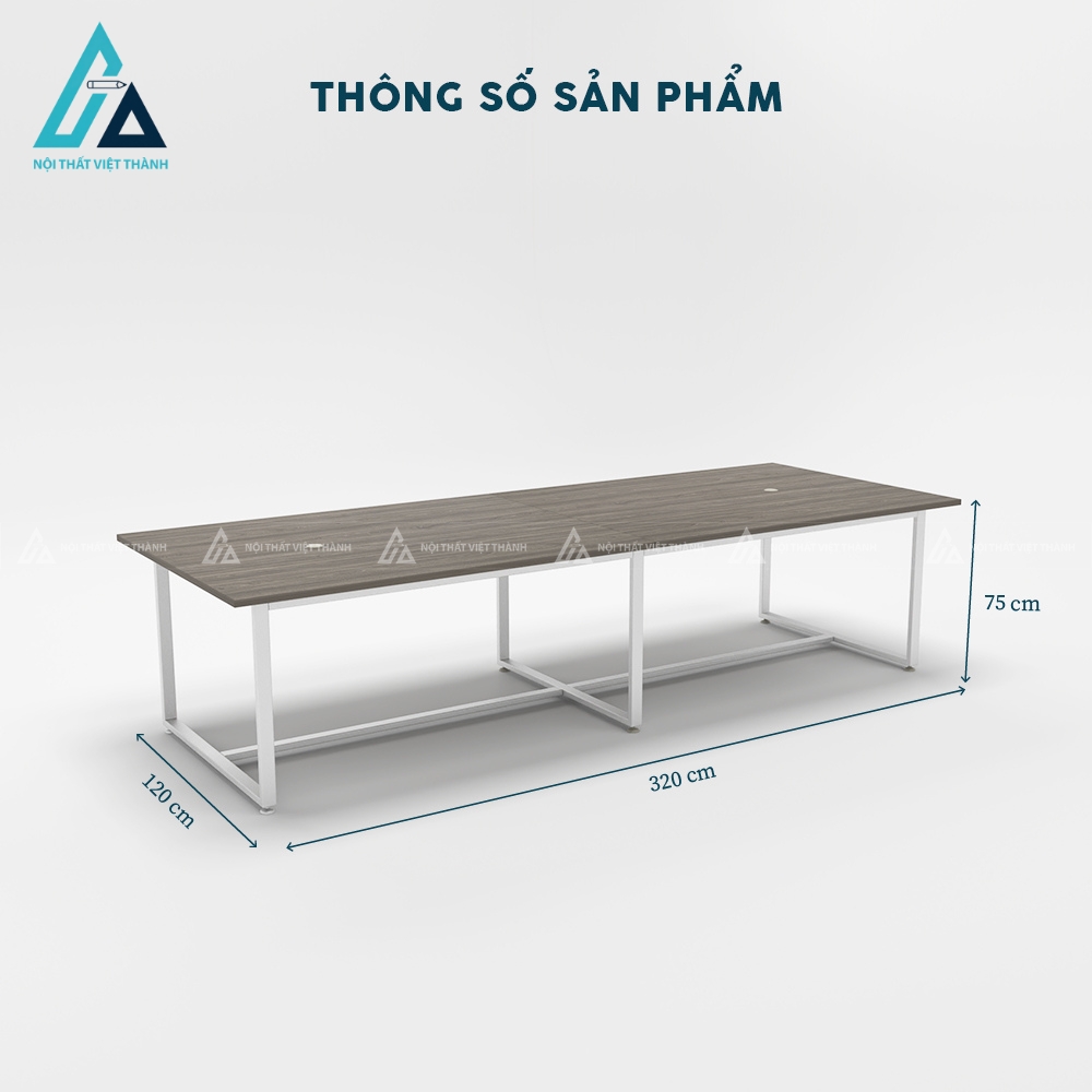 Bàn họp văn phòng 3m2 chân sắt cao cấp 3