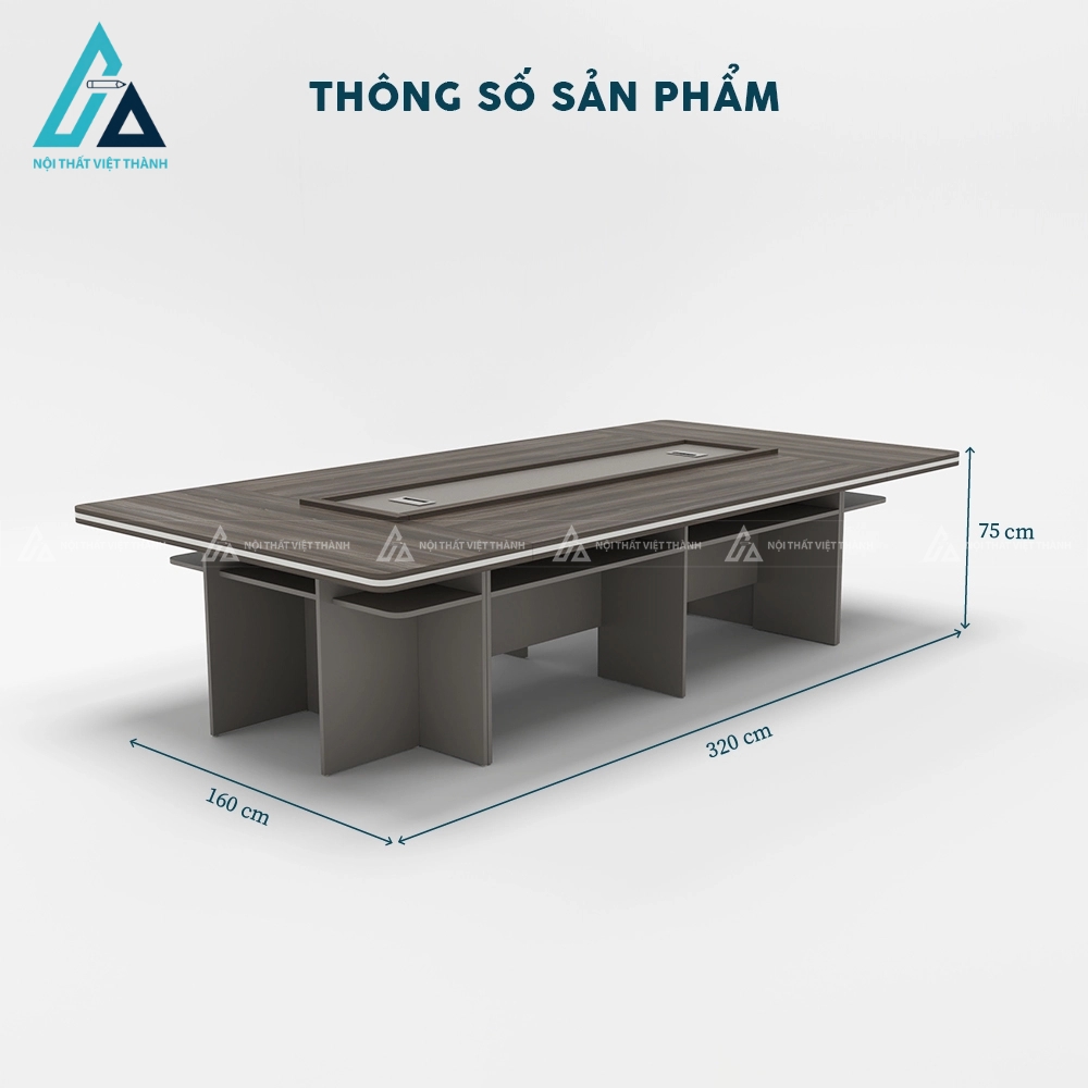 Bàn họp chân hộp cách điệu có ngăn hở để tài liệu tiện lợi 3