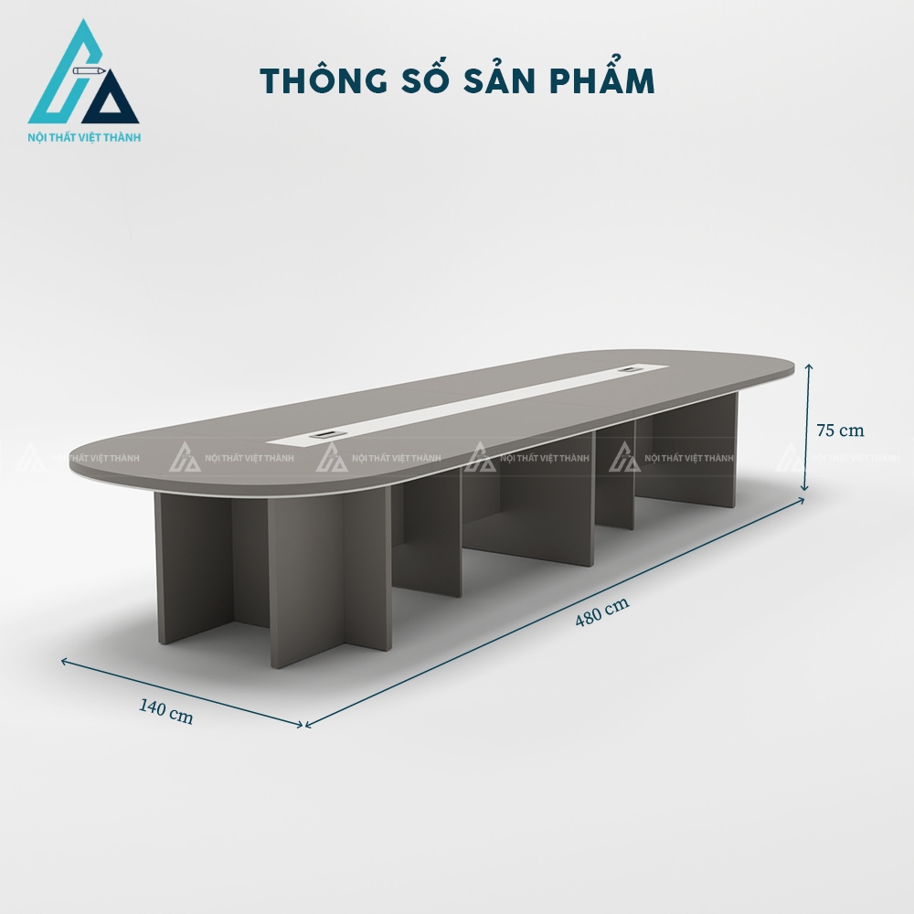 Bàn họp oval 4m8 thiết kế bo tròn sang trọng 3