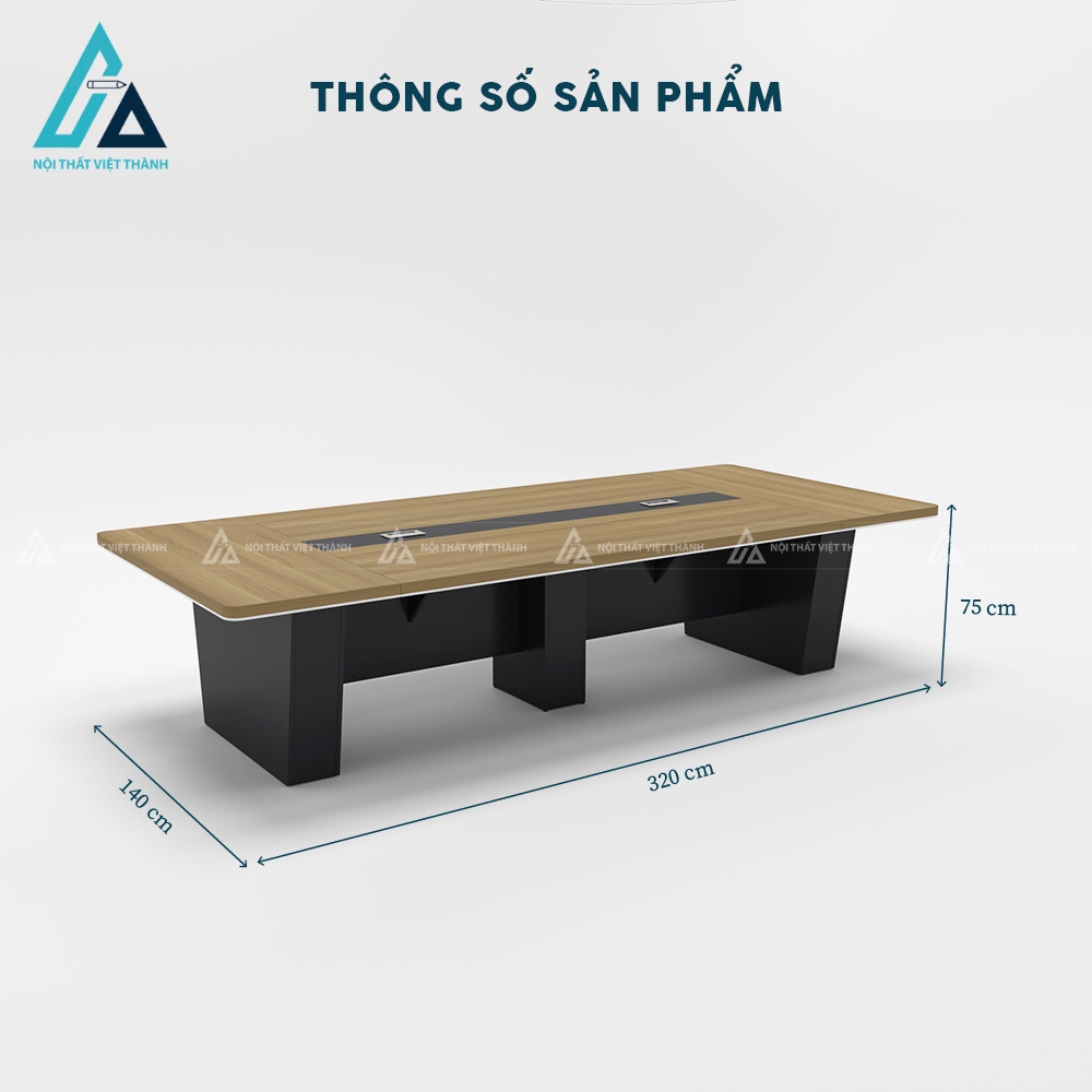 Bàn phòng họp 3m2 chân khối cách điệu đẳng cấp 4
