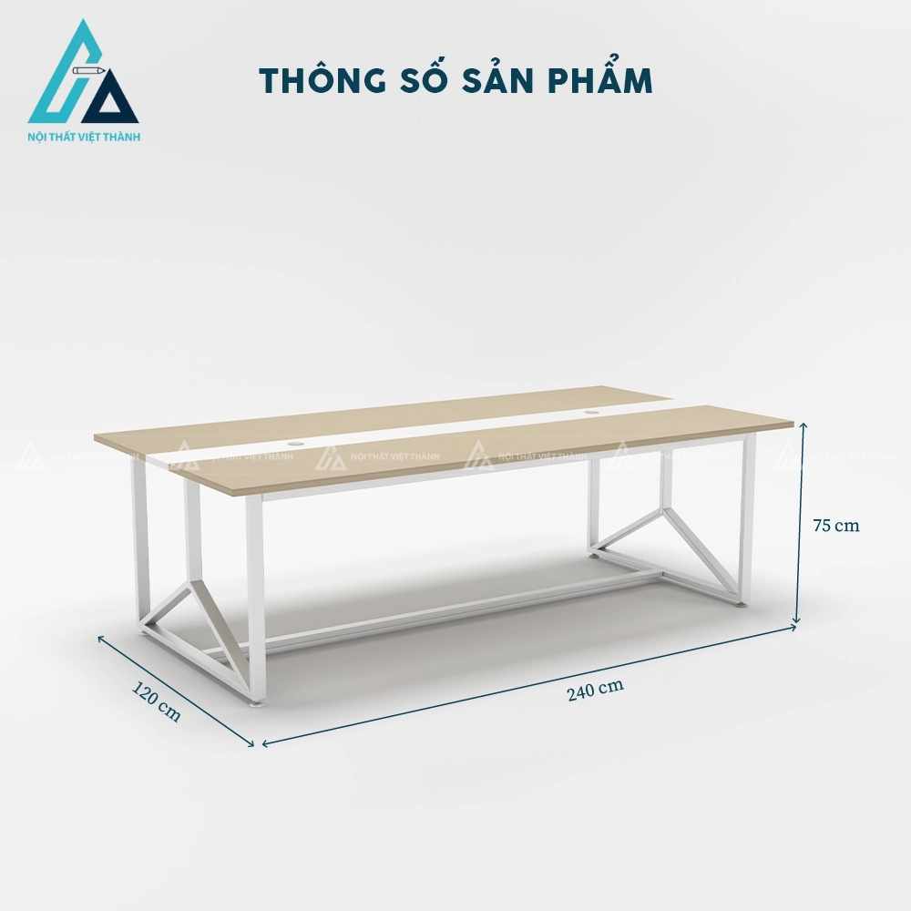 Bàn phòng họp 2m4 khung sắt thiết kế chữ y độc đáo 4