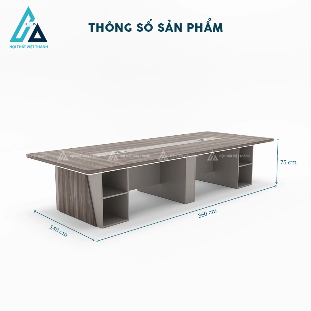 Bàn họp văn phòng 3m6 thiết kế chân hộp chắc chắn 4