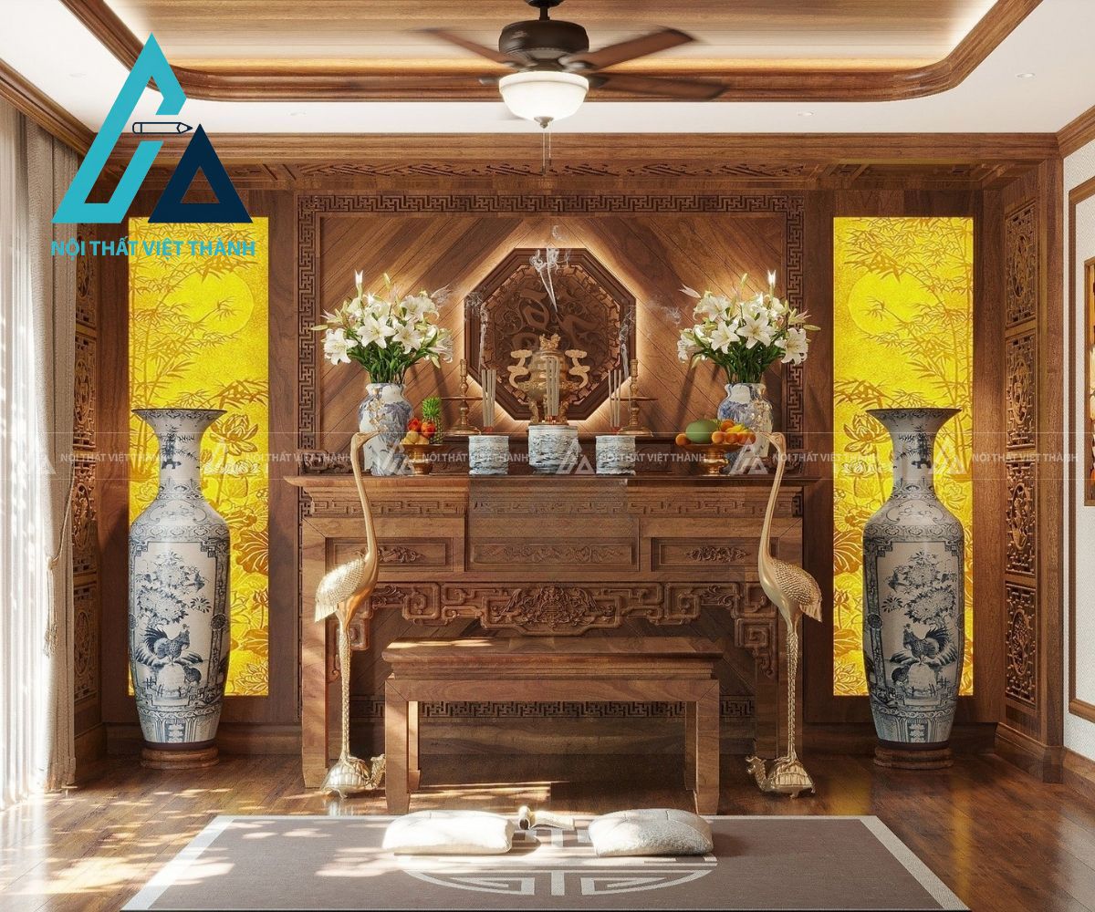 Bàn Thờ Cao Cấp Chạm Khắc Tinh Xảo – Phòng Thờ Sang Trọng