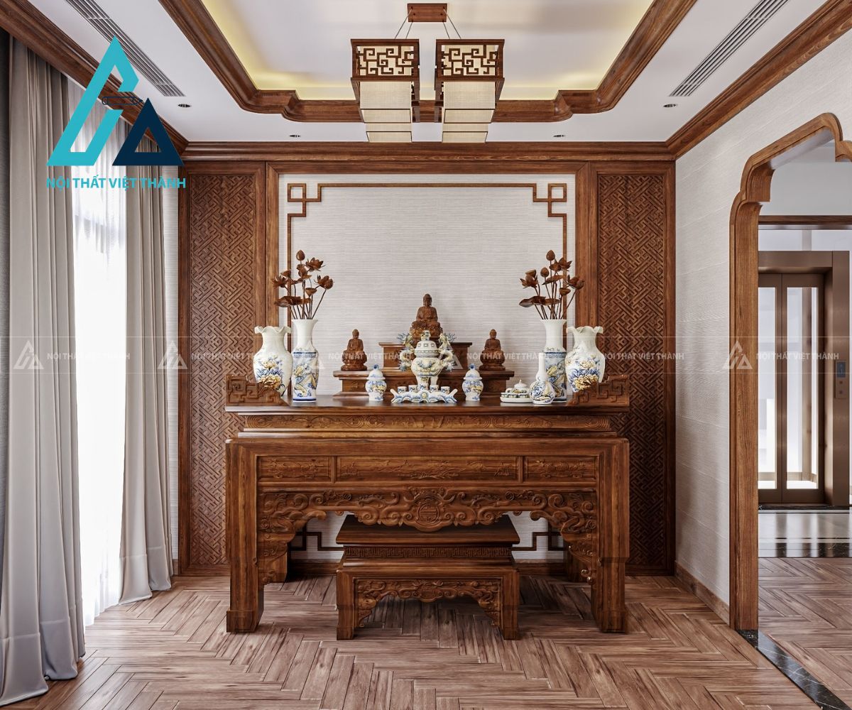 Bàn thờ hài hoà với không gian sống