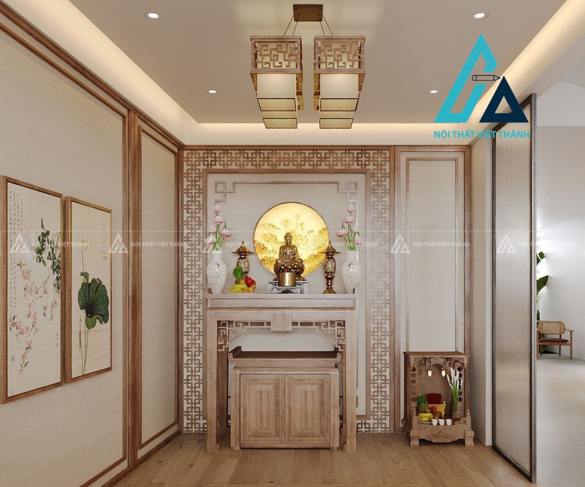 Bàn thờ đứng  tích hợp các ngăn bên dưới