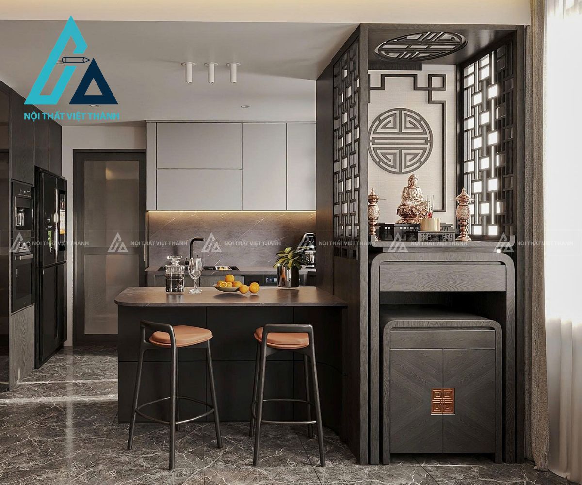 Bàn thờ đứng phù hợp không gian nhà