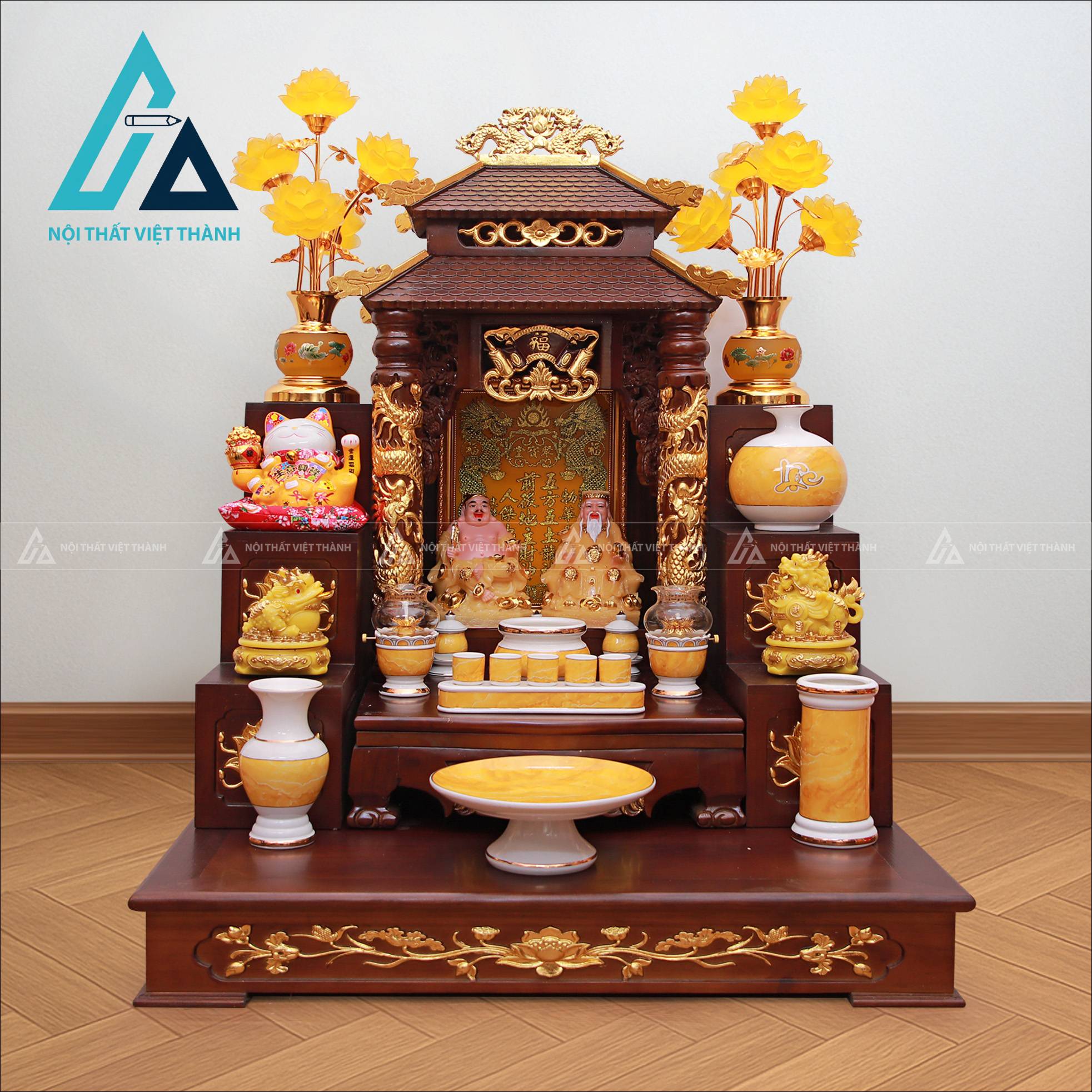 Bàn thờ thần tài phù hợp không gian