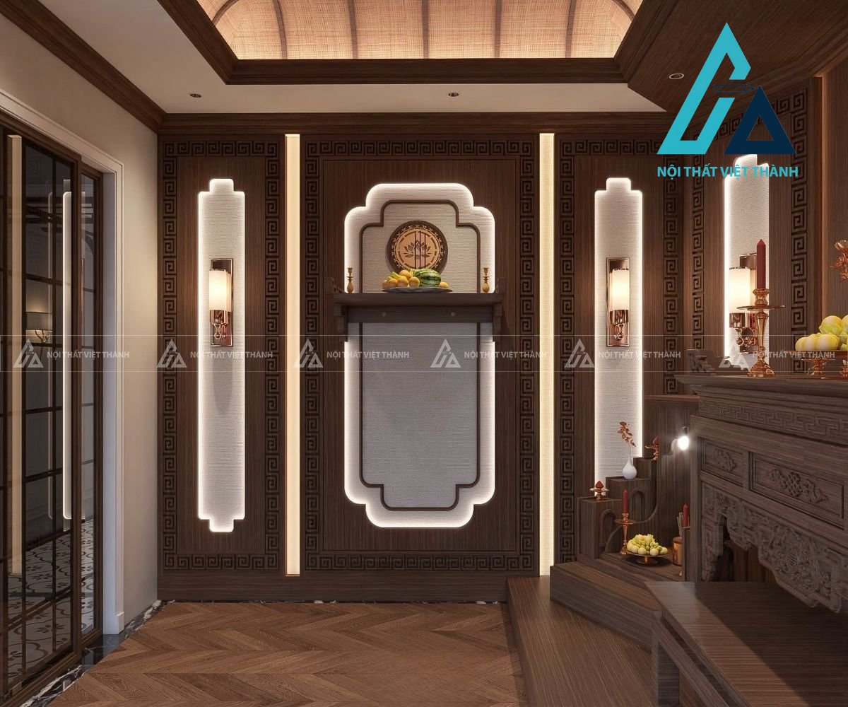 Thiết kế và thi công bàn thờ treo đẹp, chuẩn phong thuỷ