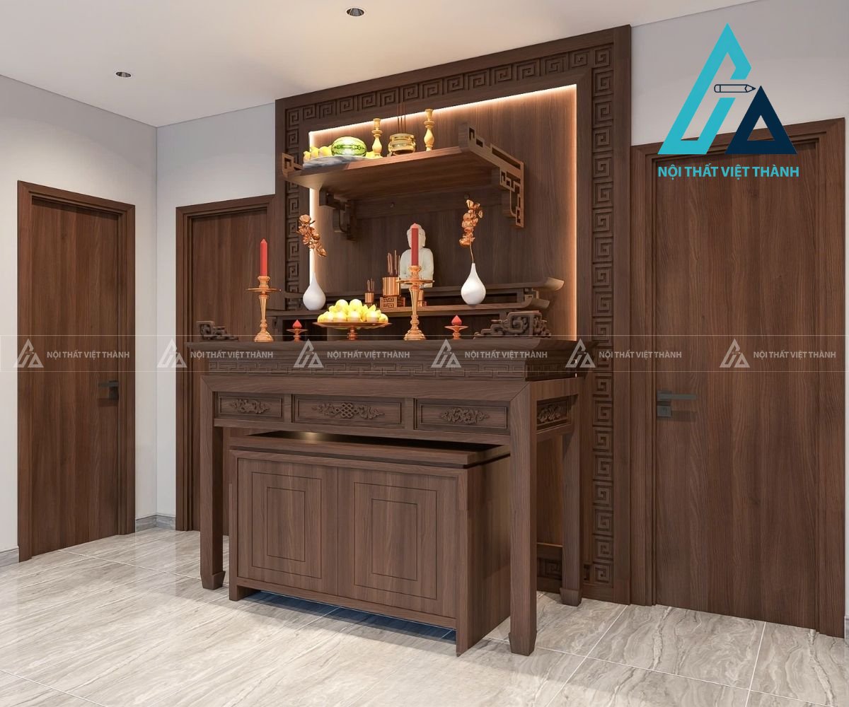 Thiết kế và thi công bàn thờ treo tường thẩm mỹ