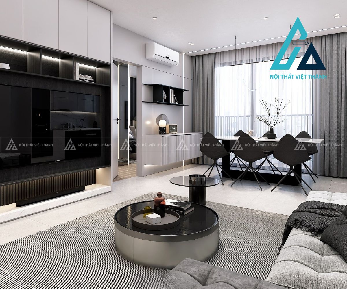 Bàn trà tròn gọn gàng