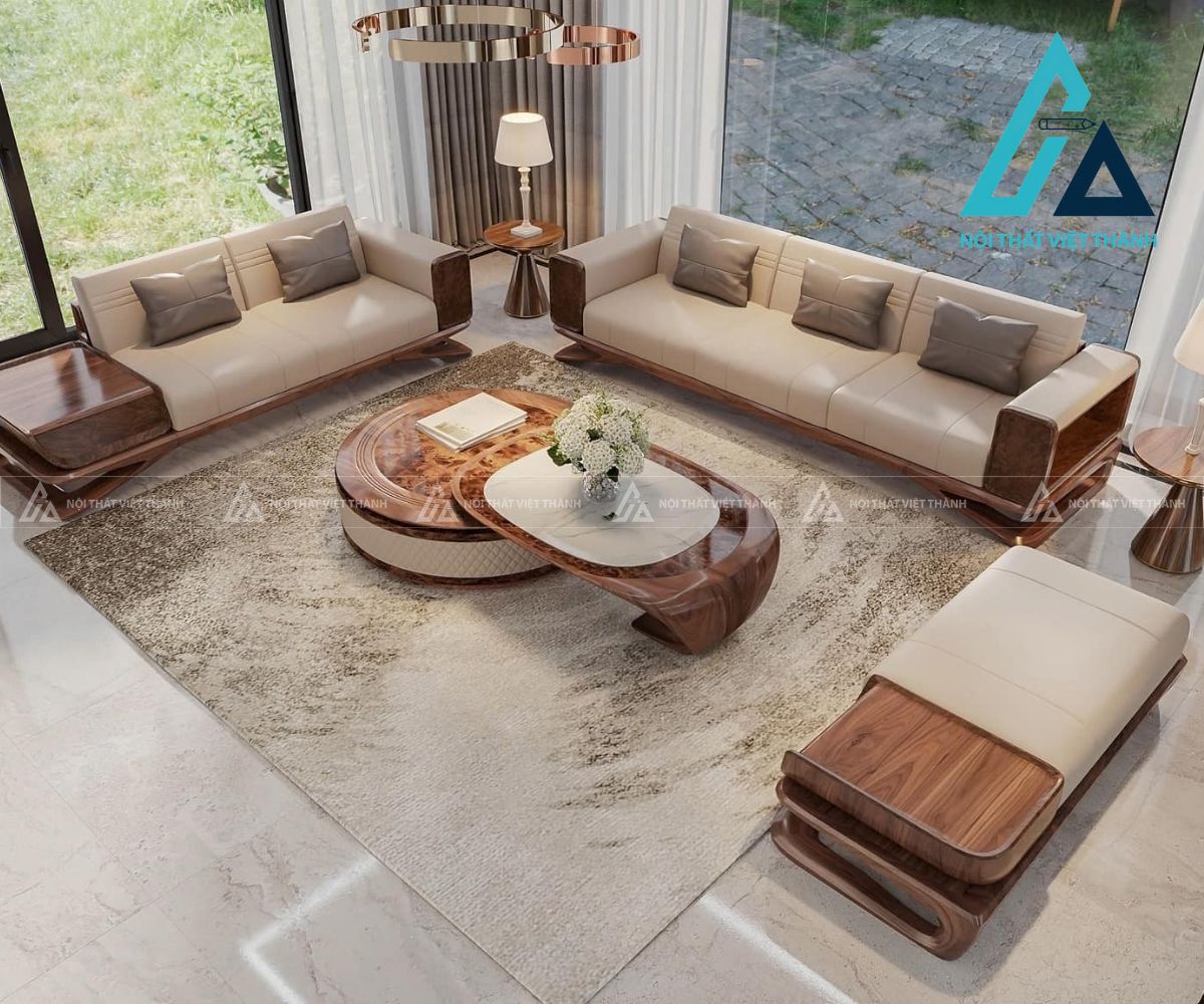 Bàn trà chữ nhật cho không gian lớn