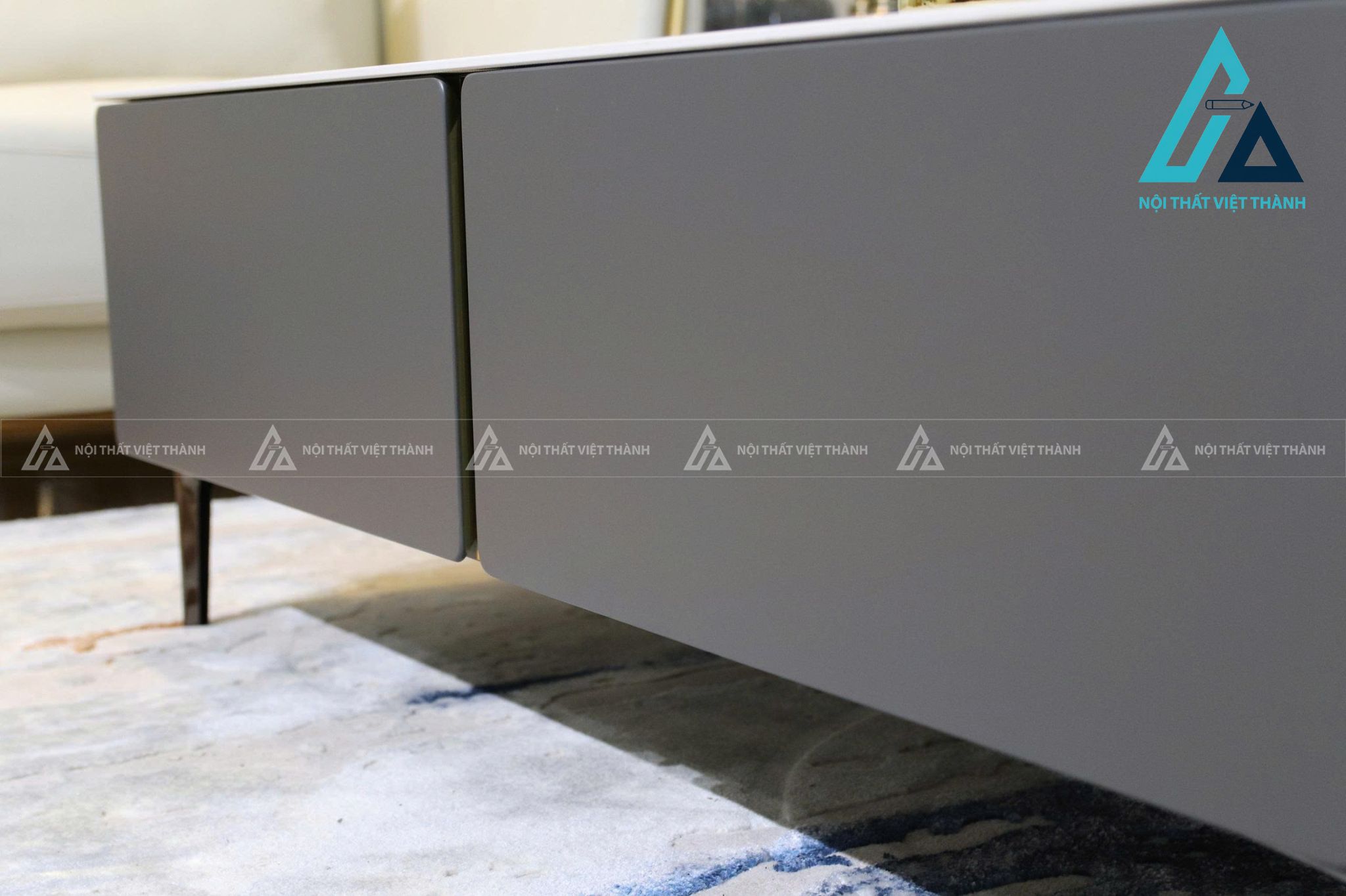 Bàn Trà Mặt Đá Ceramic Khung Gỗ Chân Kim Loại Tối Giản Thanh Lịch 3