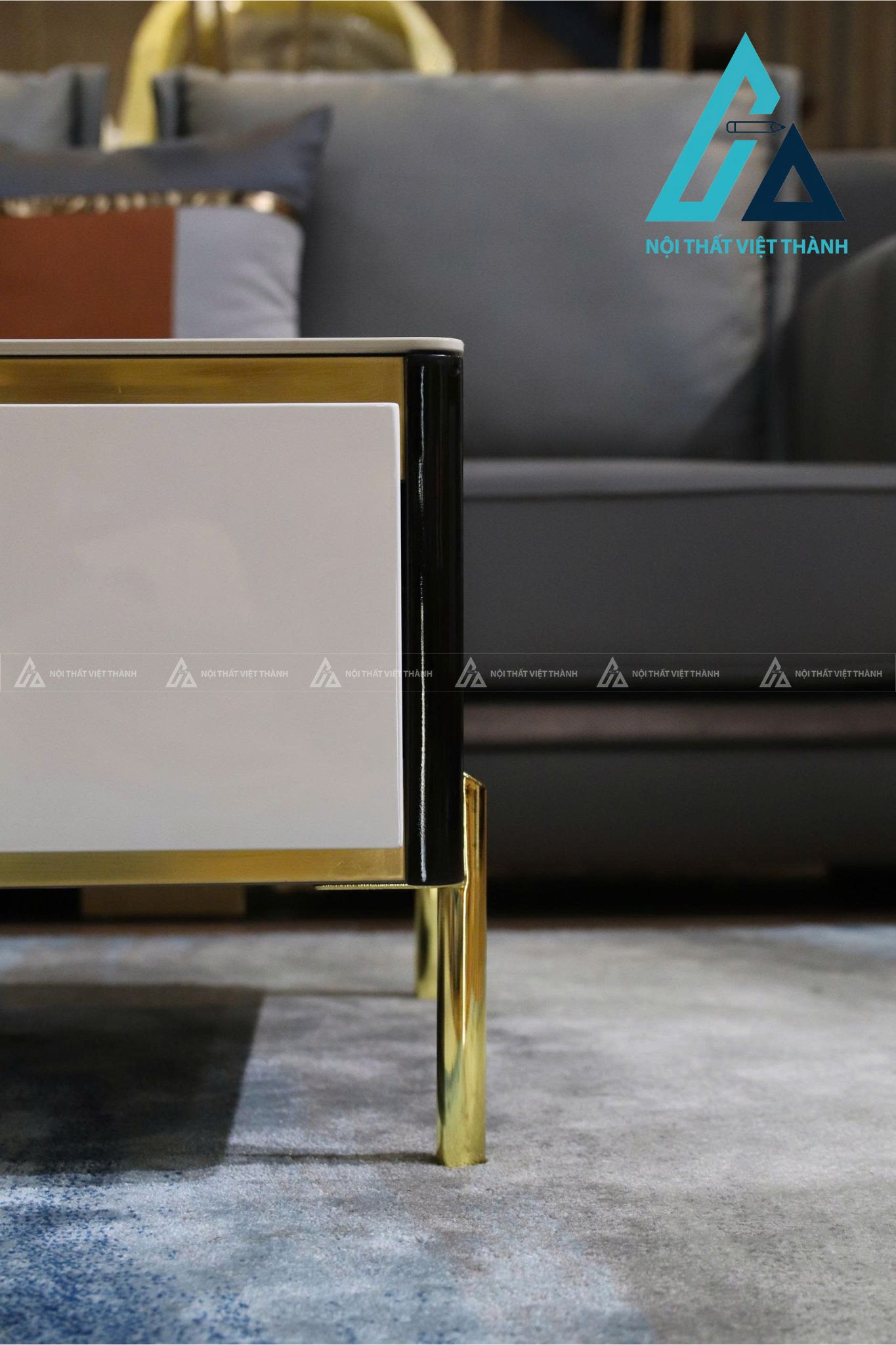 Bàn Trà Mặt Đá Ceramic Khung Gỗ Cao Cấp Chân Kim Loại Tối Ưu Không Gian 6