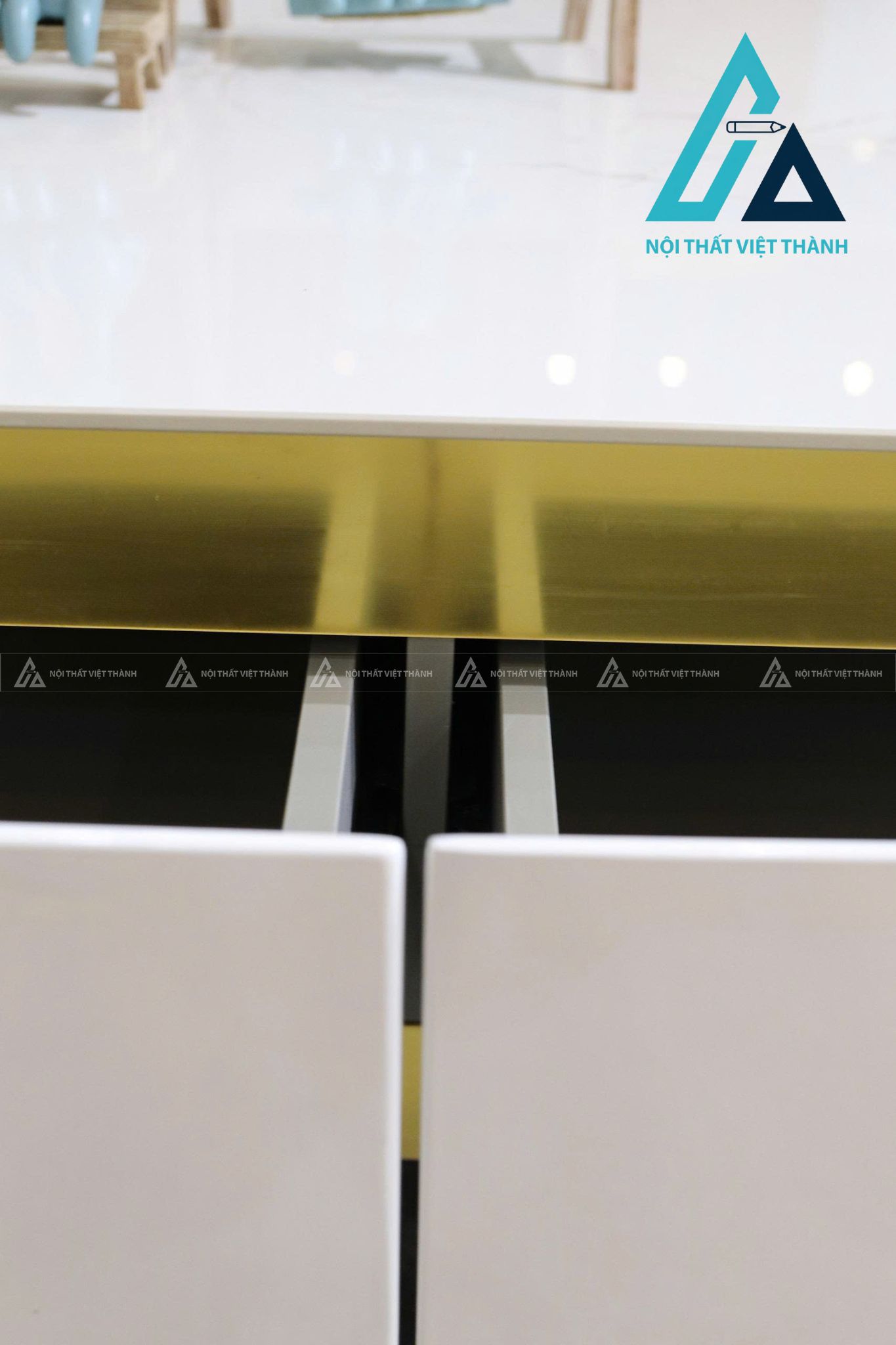 Bàn Trà Mặt Đá Ceramic Khung Gỗ Cao Cấp Chân Kim Loại Tối Ưu Không Gian 7