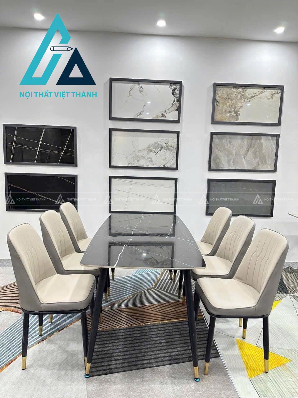 Bộ bàn ăn mặt kính hiện đại