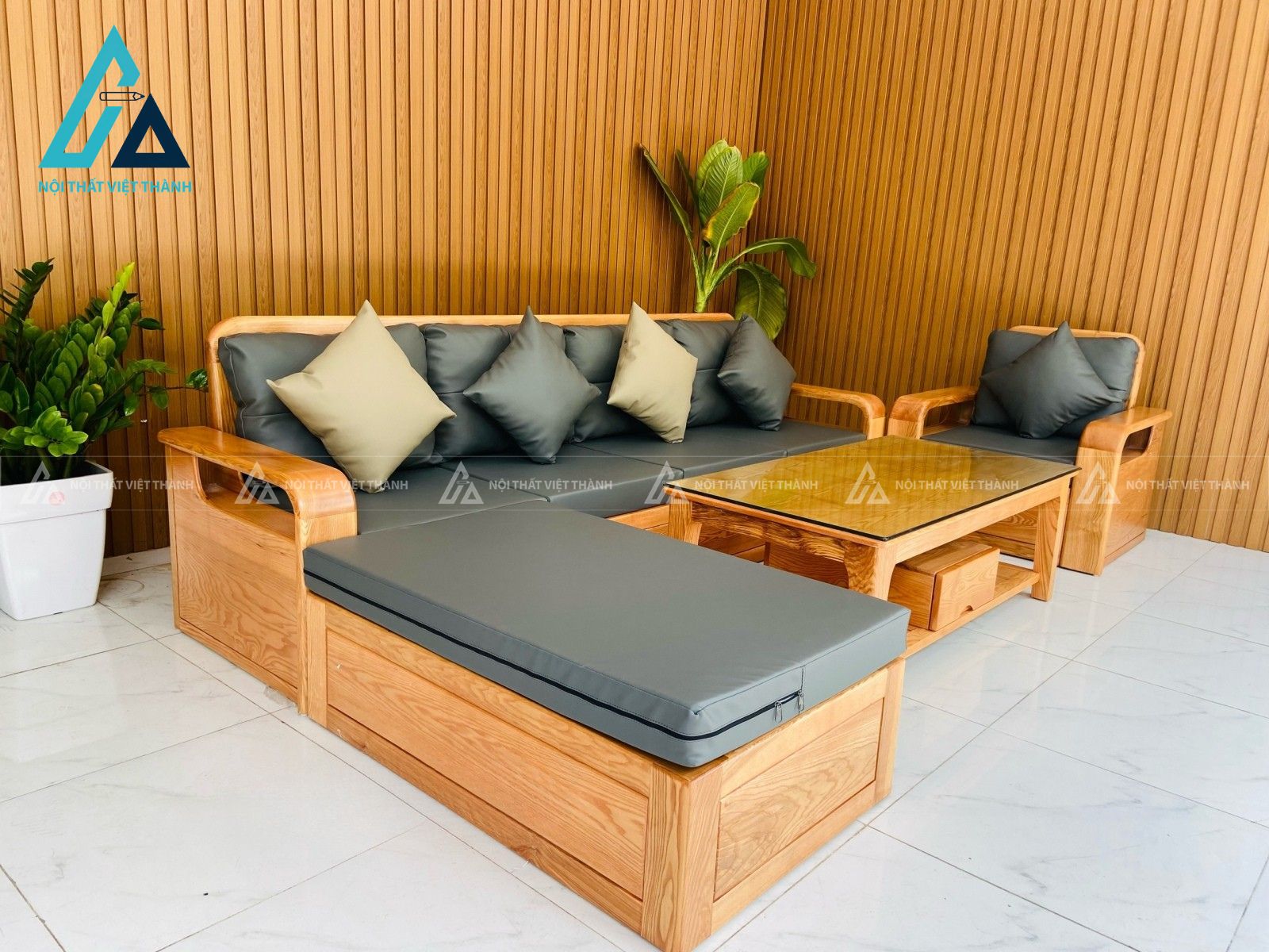 Bàn ghế sofa gỗ cao cấp 