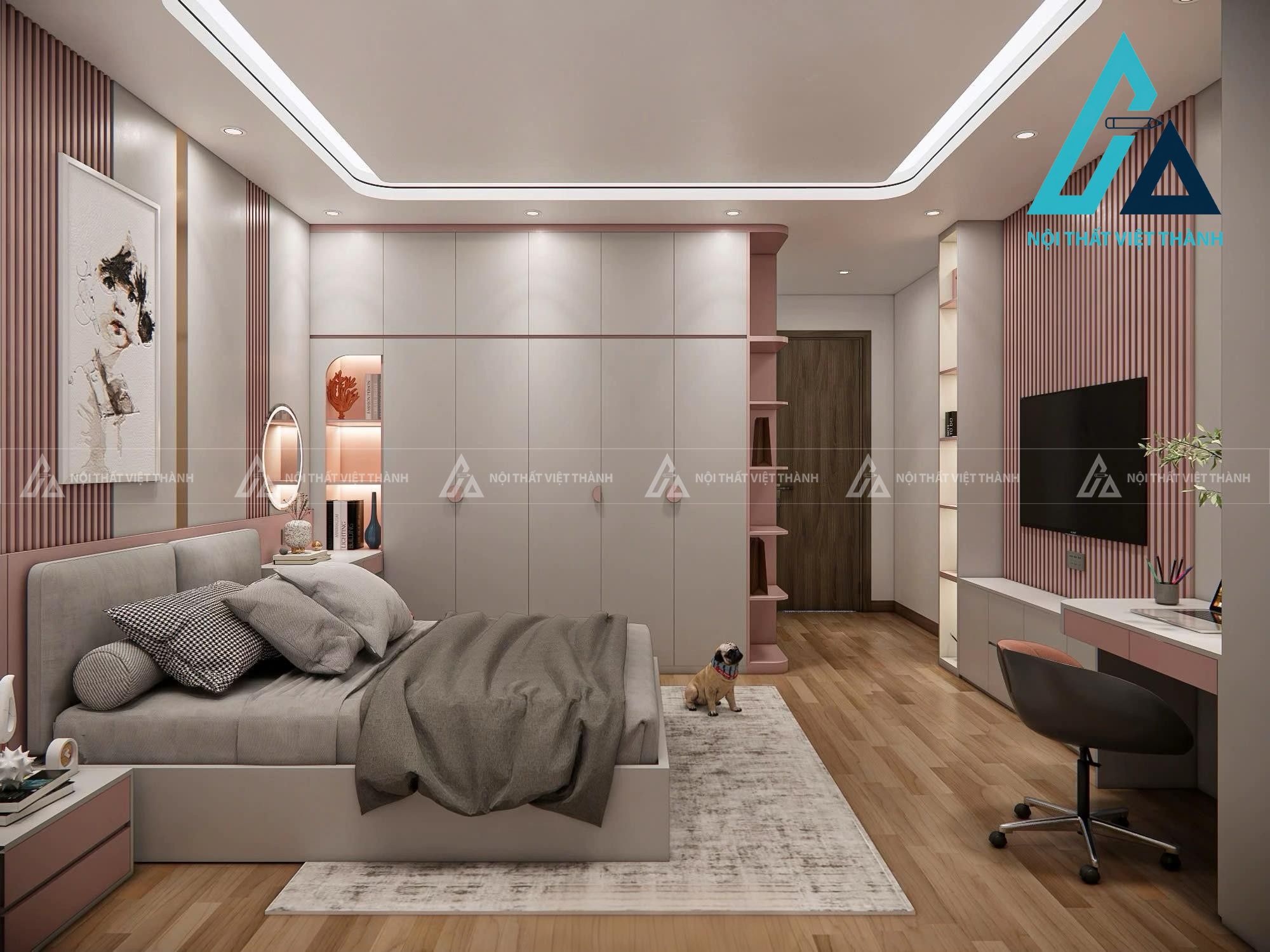 Mẫu combo phòng ngủ đồng bộ công năng