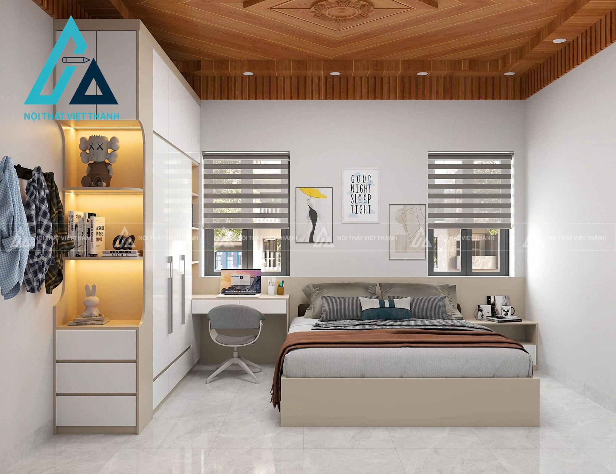 Combo nội thất phòng ngủ trẻ trung