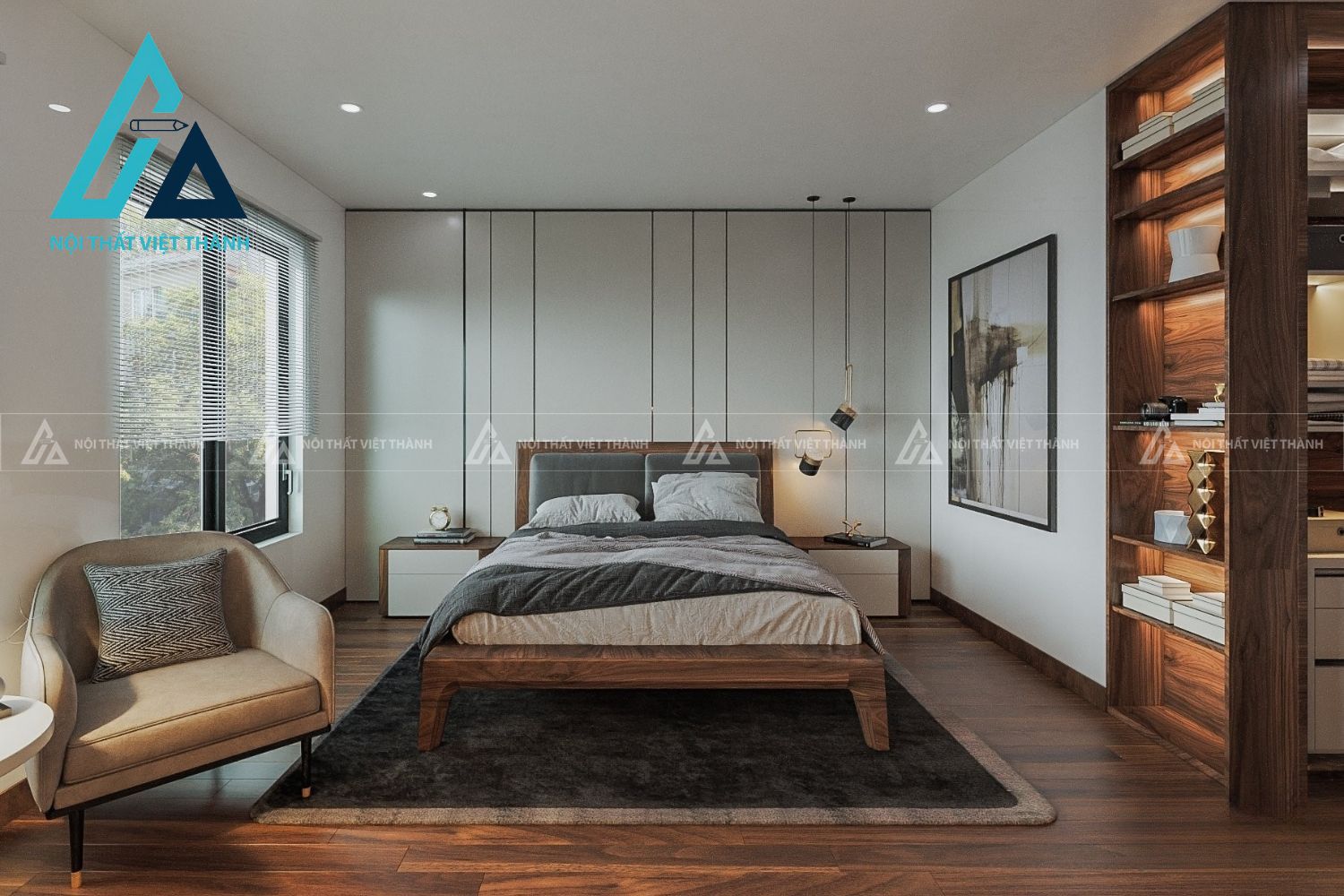 Combo Nội Thất Phòng Ngủ Gỗ Tự Nhiên Sang Trọng Hiện Đại